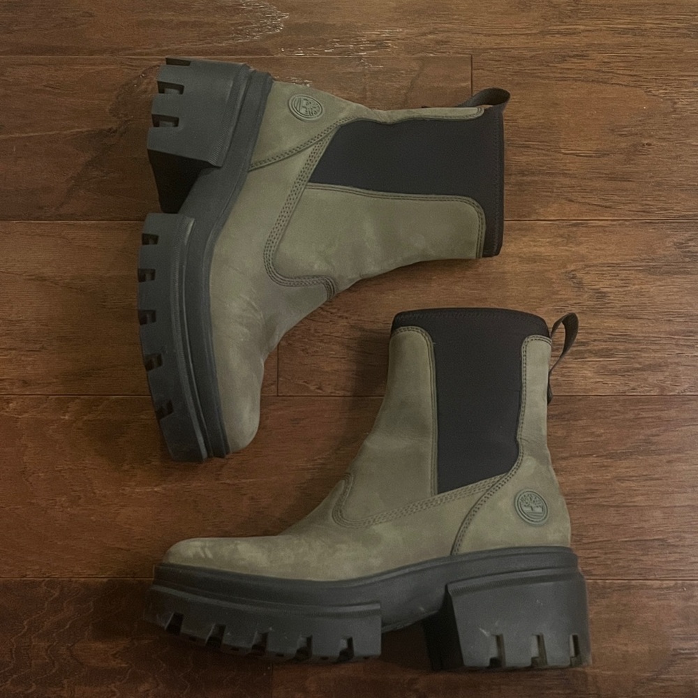 Green and Black Chunky Boots